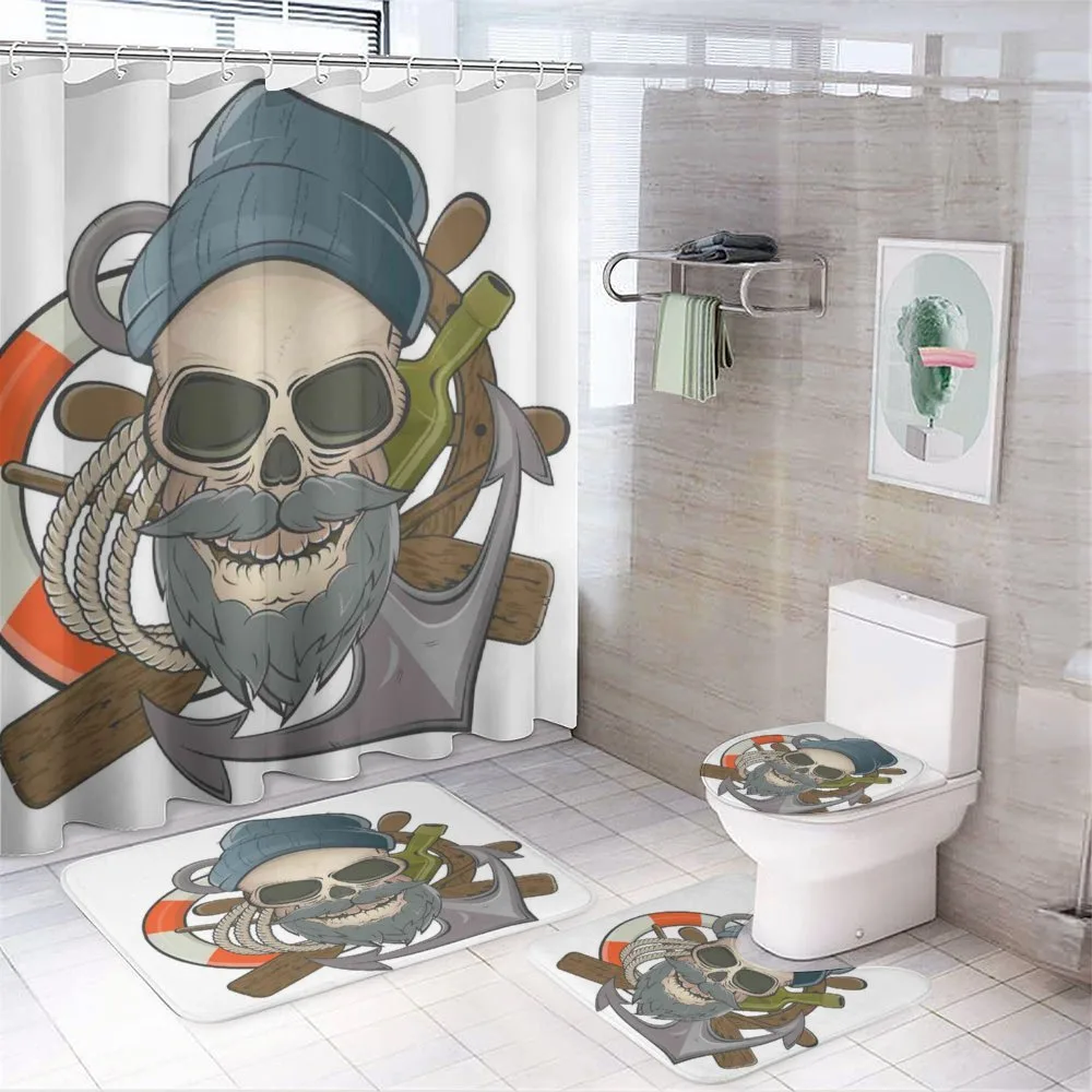 Sailor Skull Nautical — 4-Piece Bathroom Set preview