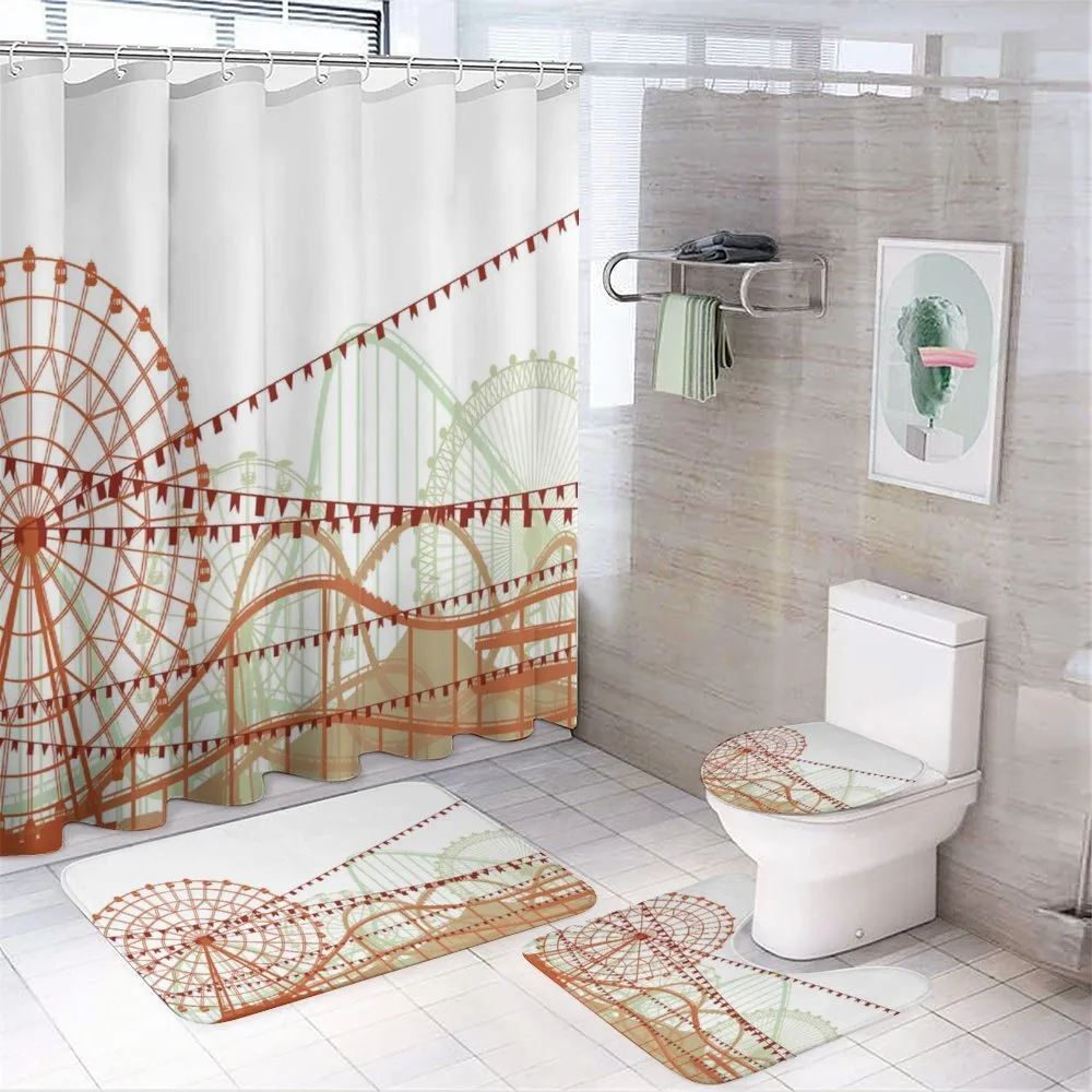 Silhouette Rides Flags — 4-Piece Bathroom Set preview