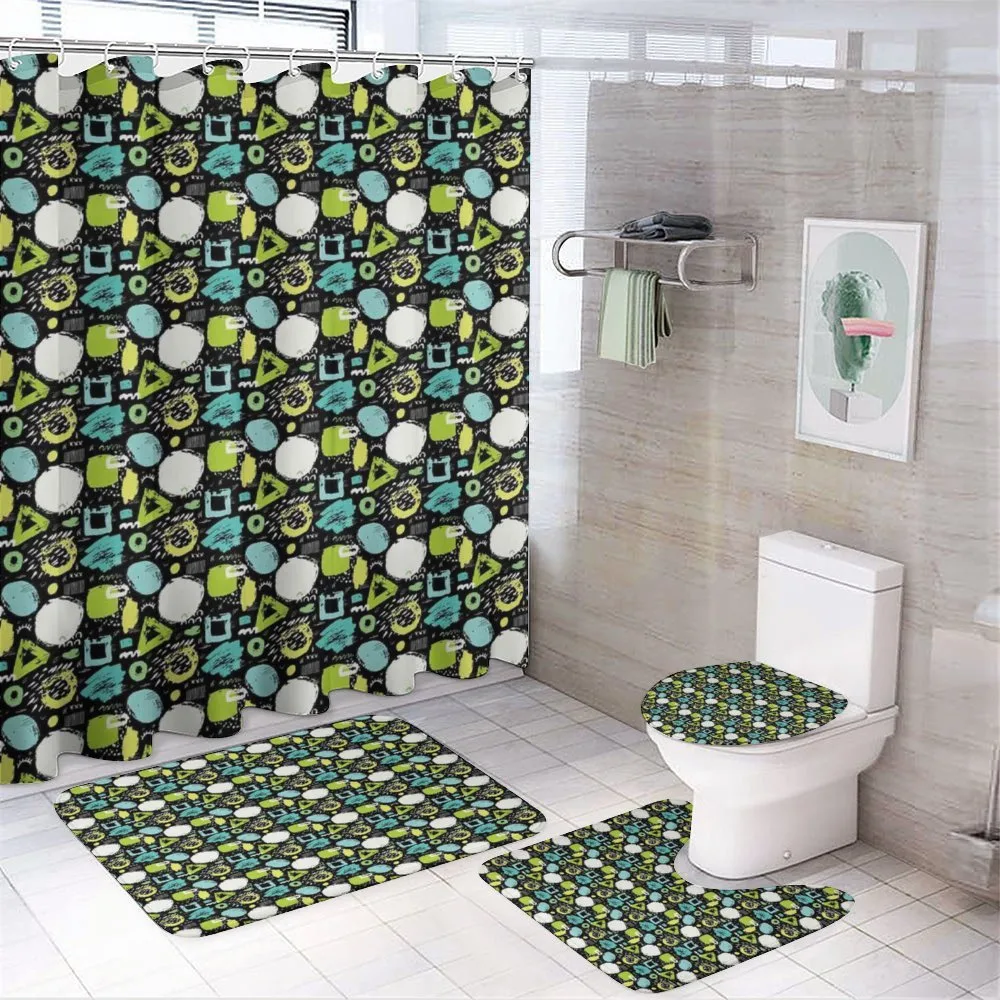 Sketchy Geometric Art 4-Piece Bathroom Set product video
