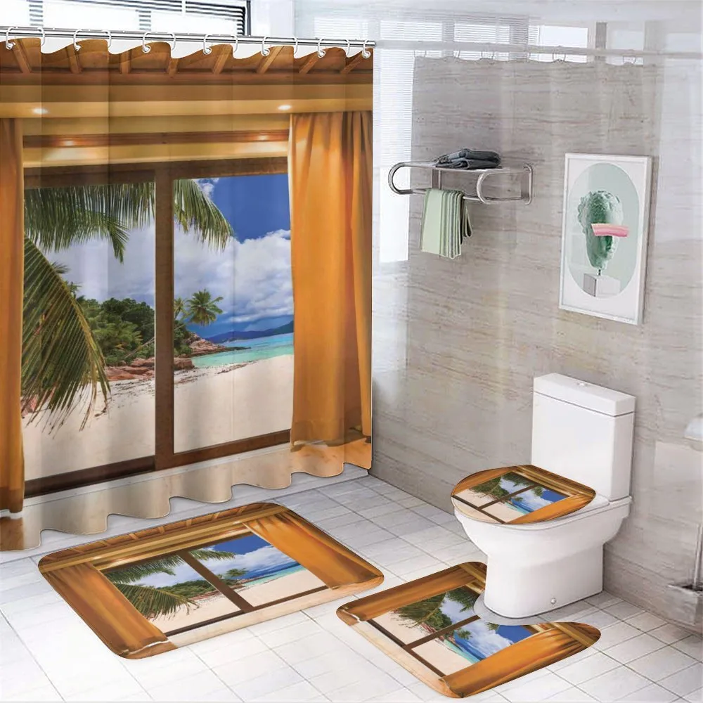 Tropical Exotic Seashore View — 4-Piece Bathroom Set preview