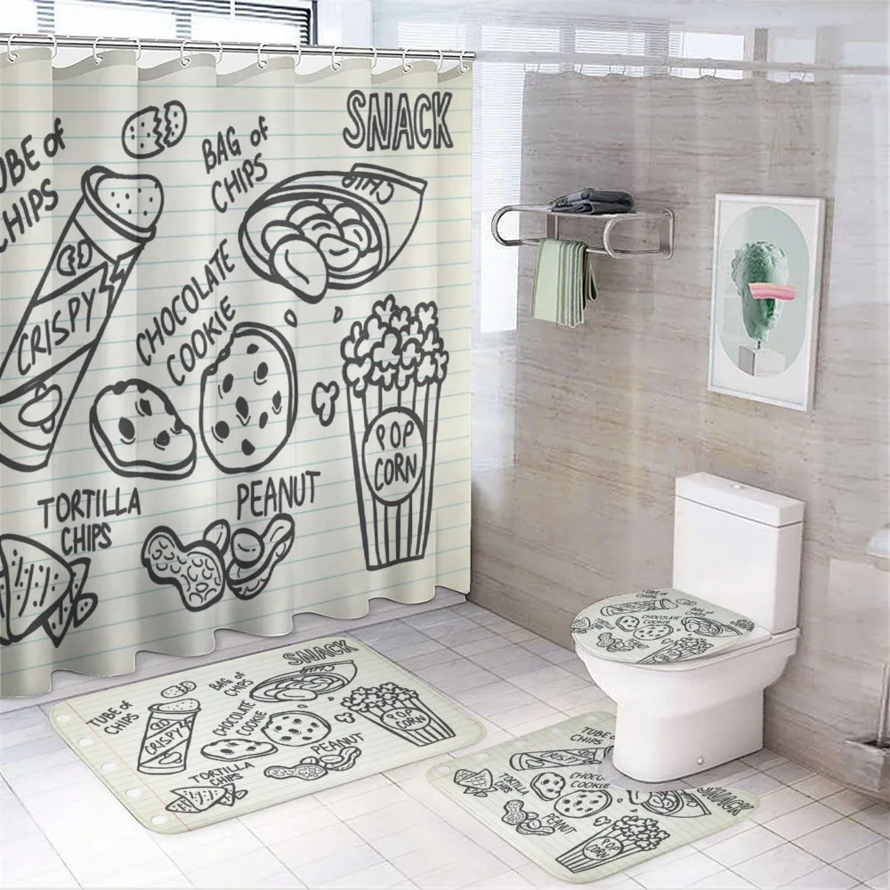 Bag of Chips Texts on Paper — 4-Piece Bathroom Set preview