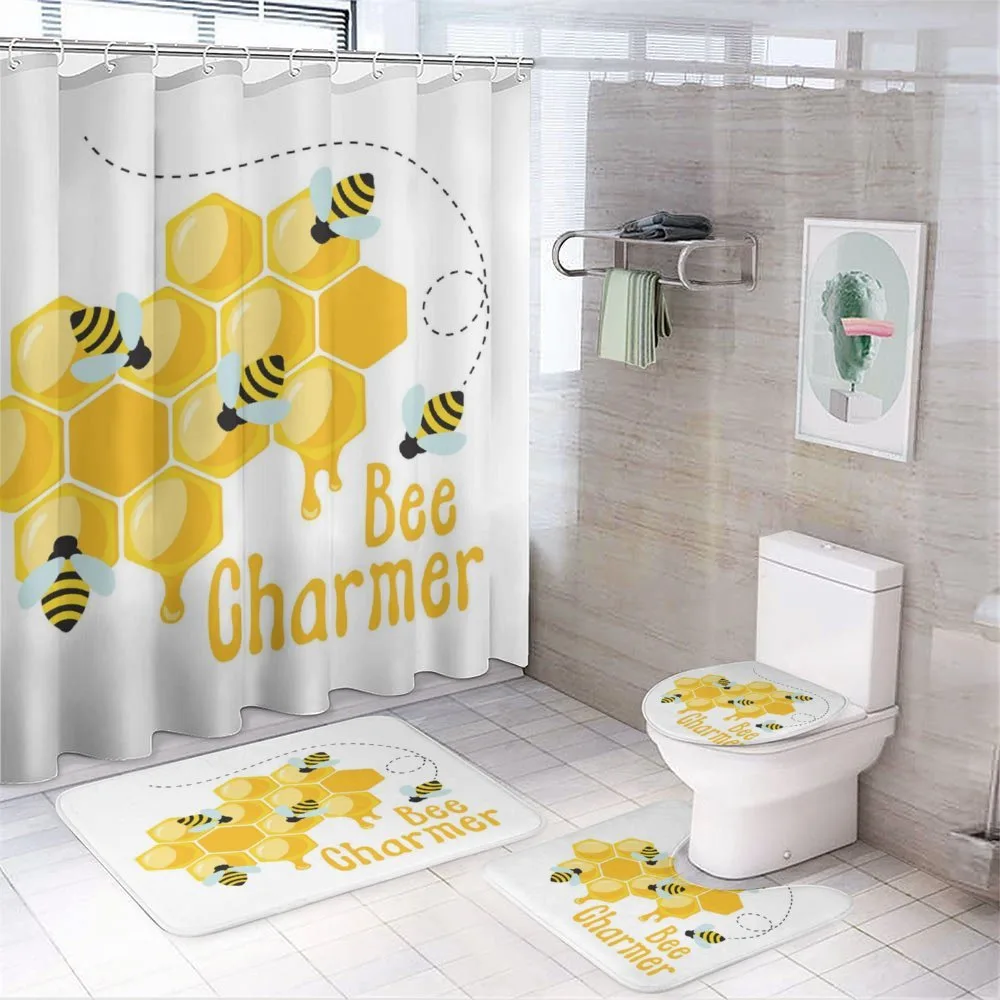 Bee Charmer Lettering — 4-Piece Bathroom Set preview