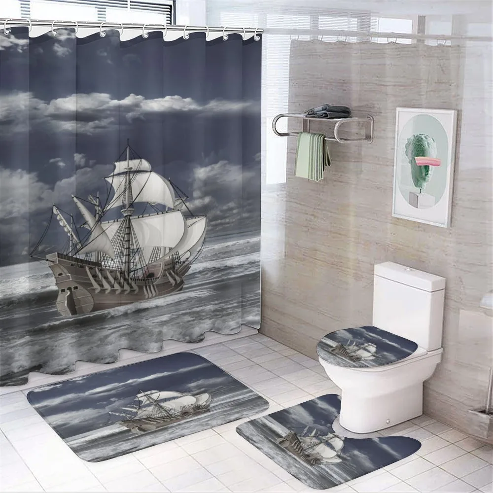 Caribbean Pirates Ship — 4-Piece Bathroom Set preview