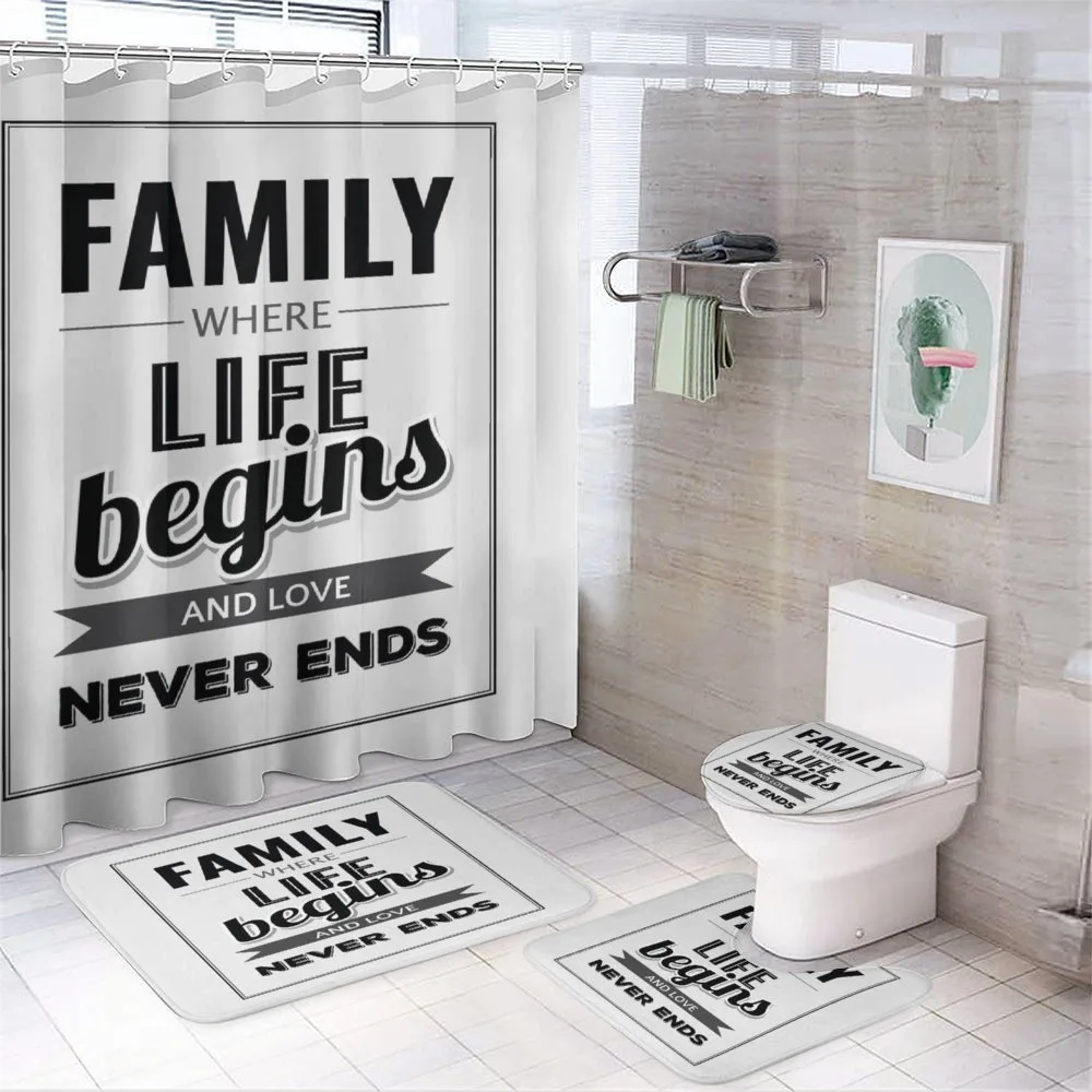 Family Phrase Motivation — 4-Piece Bathroom Set preview