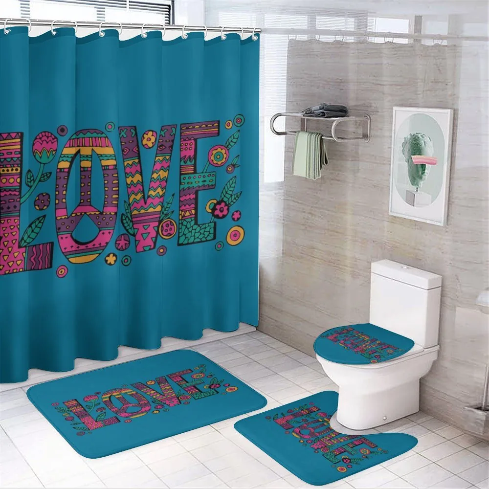 Love Wording in Hip Style — 4-Piece Bathroom Set preview