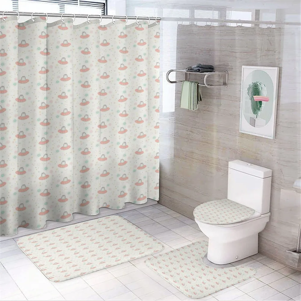 Pastel Space Cats and Stars — 4-Piece Bathroom Set preview