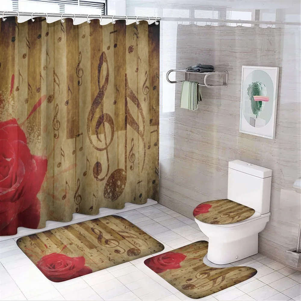 Romantic Rose Musical Notes — 4-Piece Bathroom Set preview