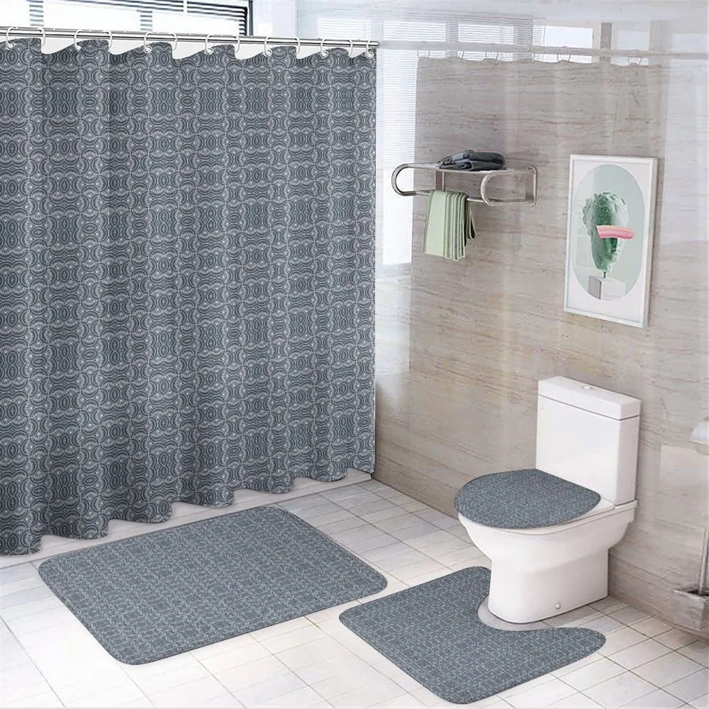 Wavy Floral Sprouts — 4-Piece Bathroom Set preview