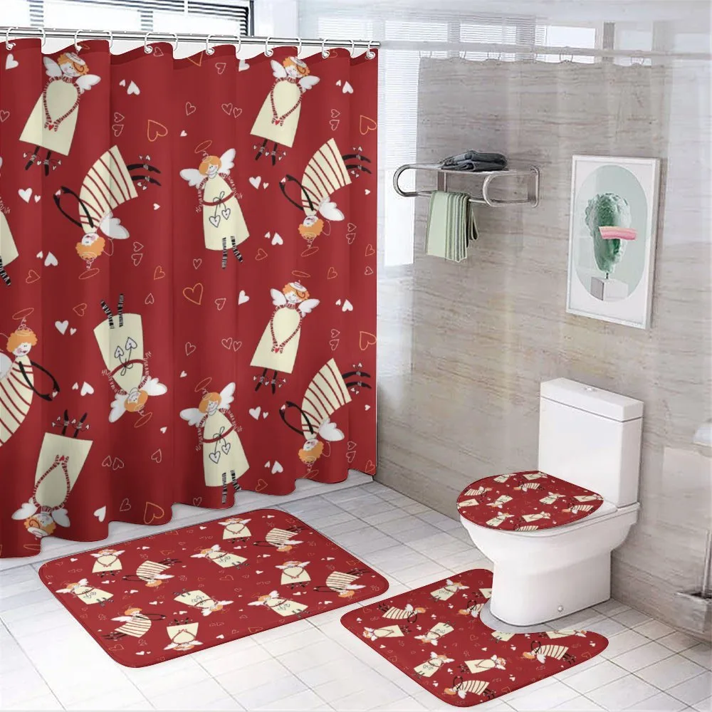 Xmas Comic Hearts Myth — 4-Piece Bathroom Set preview