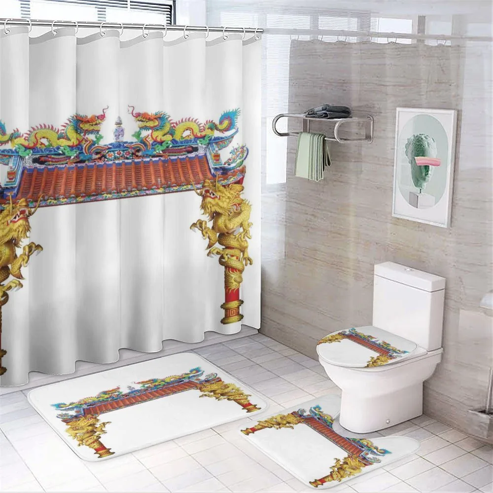Eastern Building and Dragon — 4-Piece Bathroom Set preview