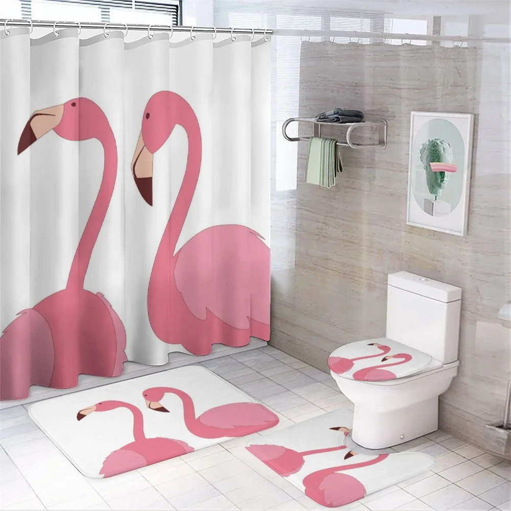 Exotic Pink Birds Animals — 4-Piece Bathroom Set preview