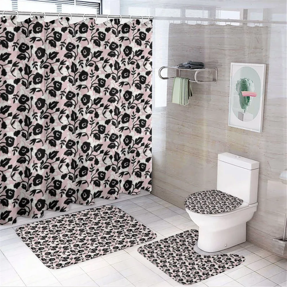Flowers Abstract Corsage — 4-Piece Bathroom Set preview