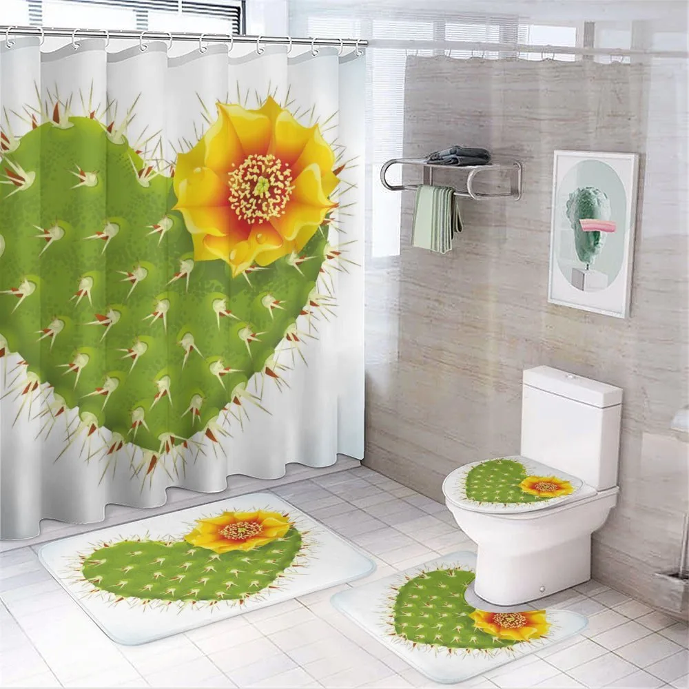 Thorny Opuntia Heart — 4-Piece Bathroom Set preview