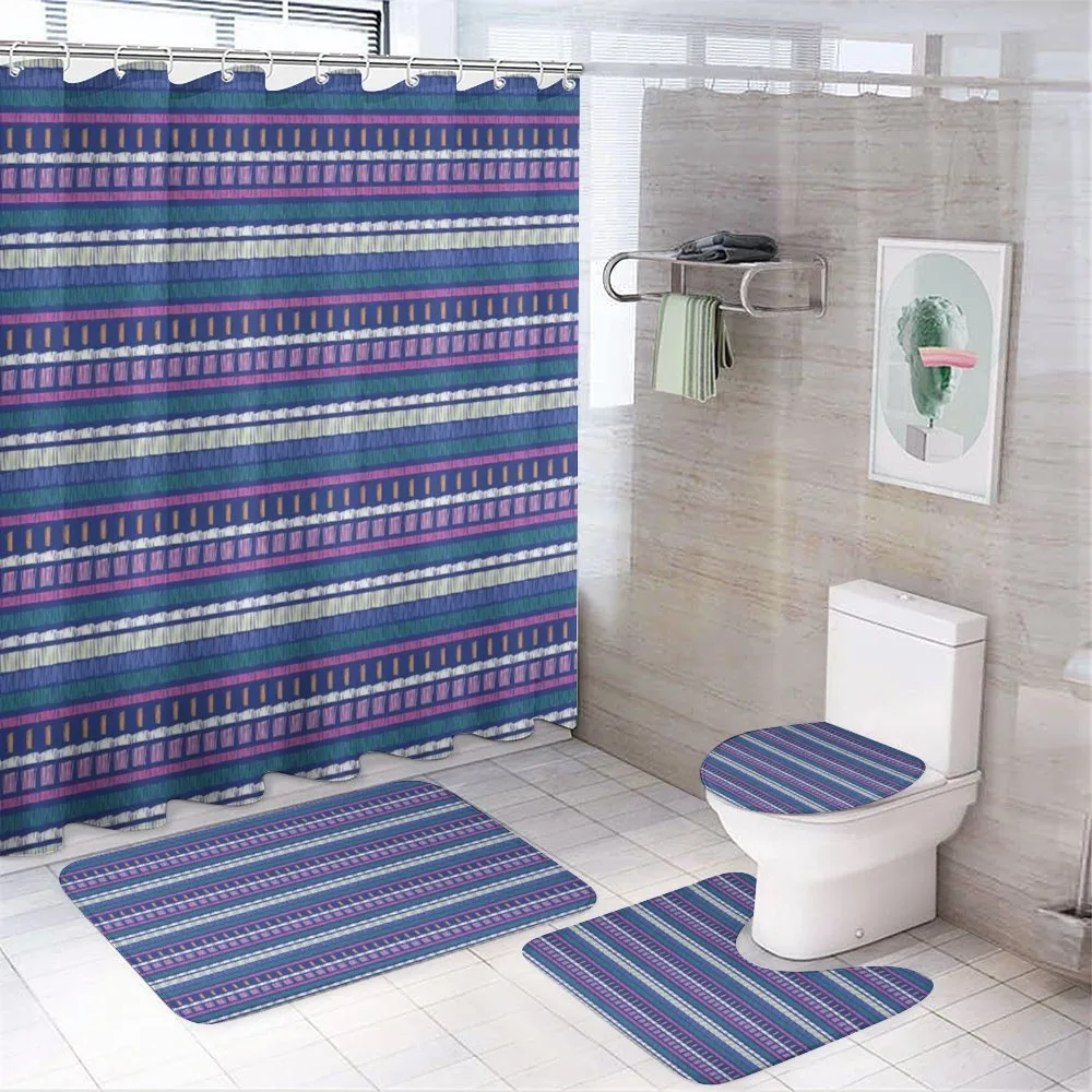 Vertical Lines 4-Piece Bathroom Set product video