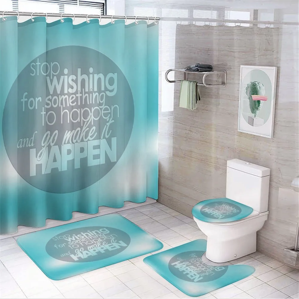 Wise Words on Blue — 4-Piece Bathroom Set preview