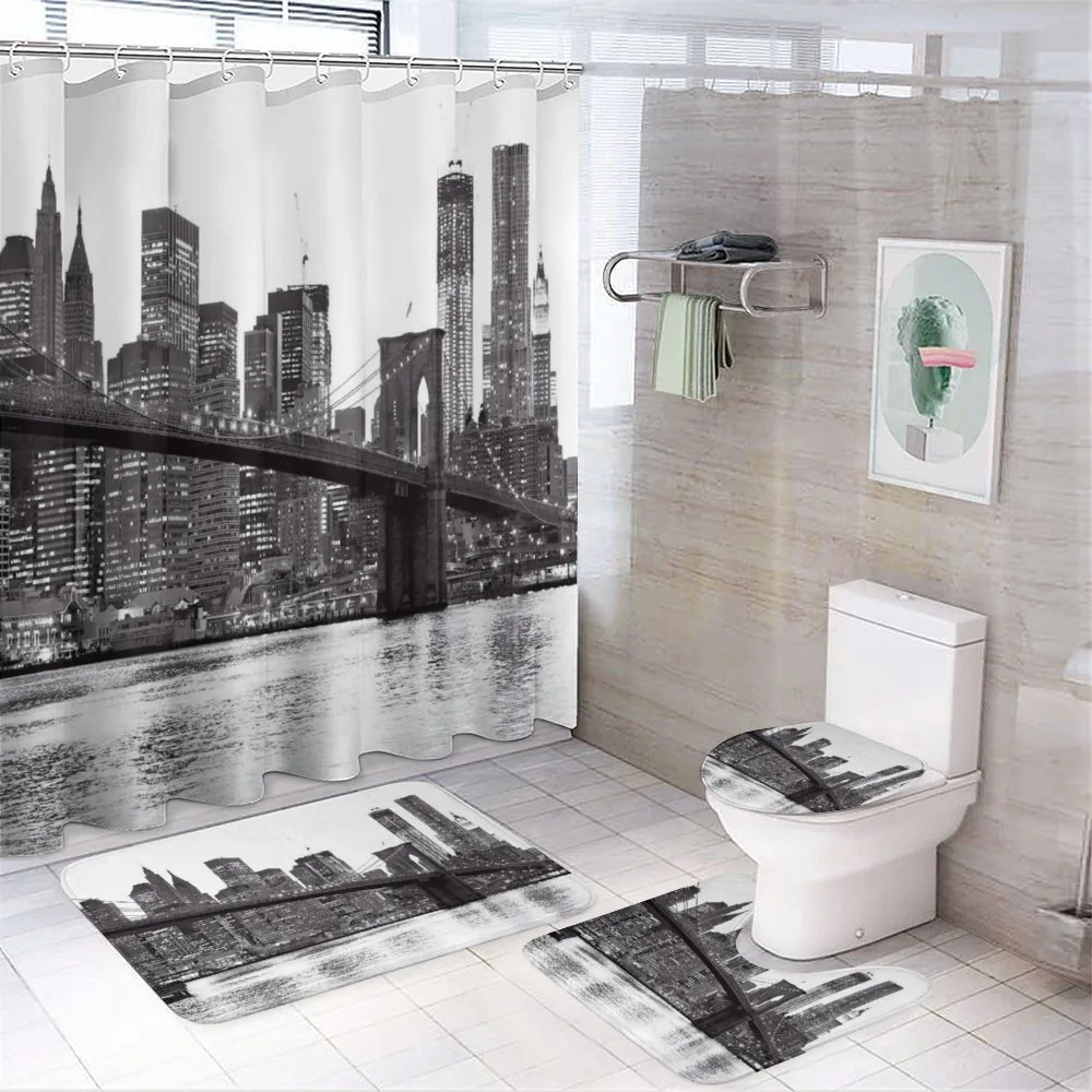 Brooklyn Bridge Sunset — 4-Piece Bathroom Set preview