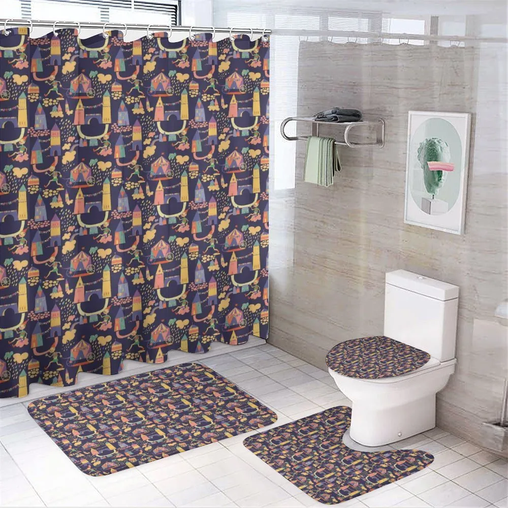 Circus Style Doodles — 4-Piece Bathroom Set preview