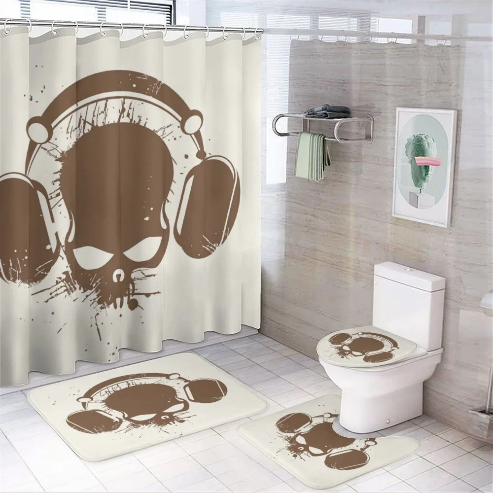 DJ Grunge Retro Skull — 4-Piece Bathroom Set preview