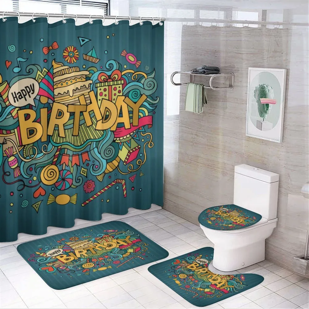 Doodle Happy Celebration — 4-Piece Bathroom Set preview