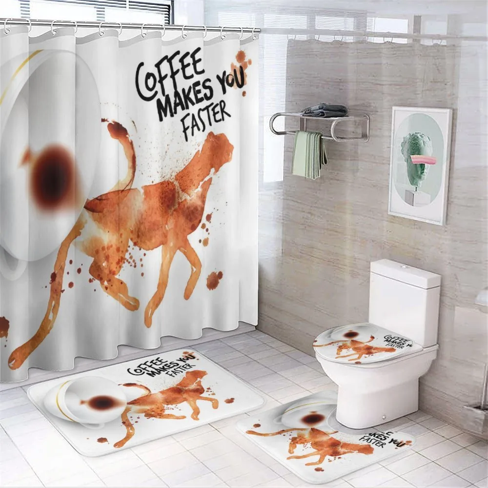 Espresso Watercolor — 4-Piece Bathroom Set preview