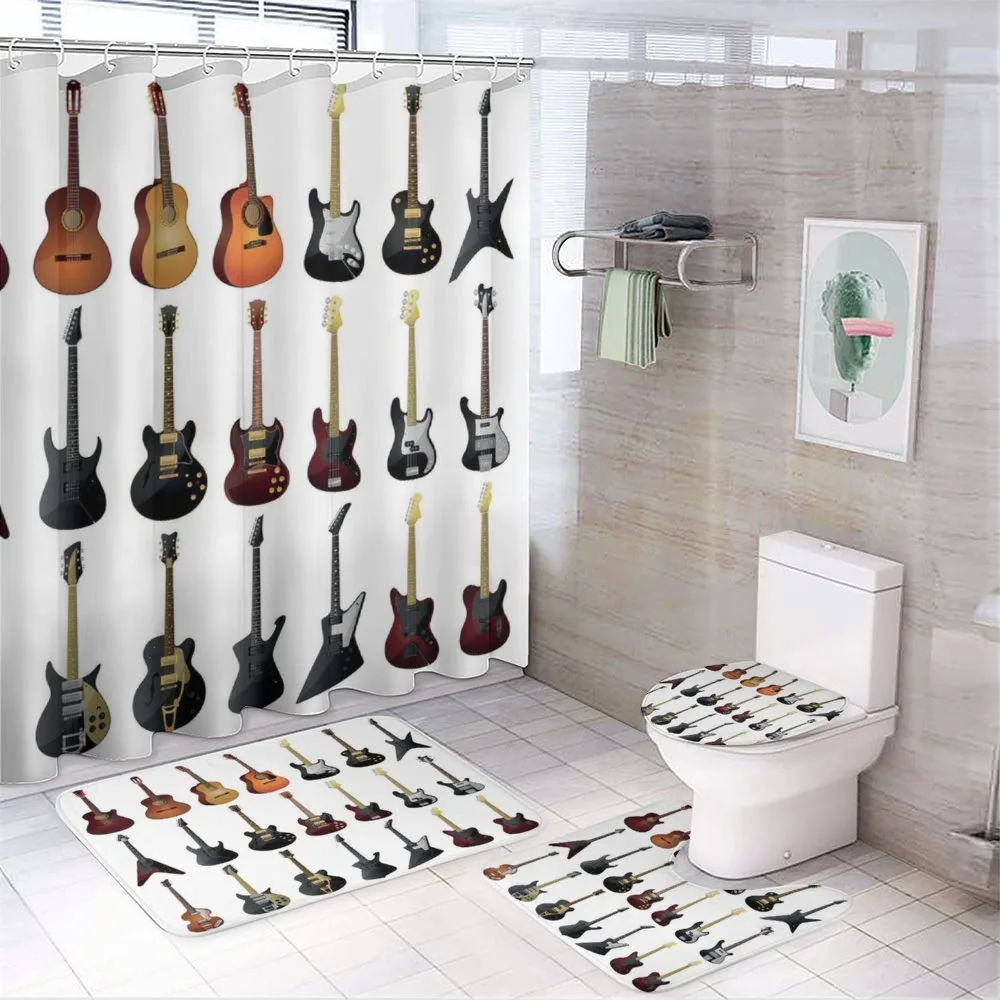 Guitars Rock and Jazz — 4-Piece Bathroom Set preview