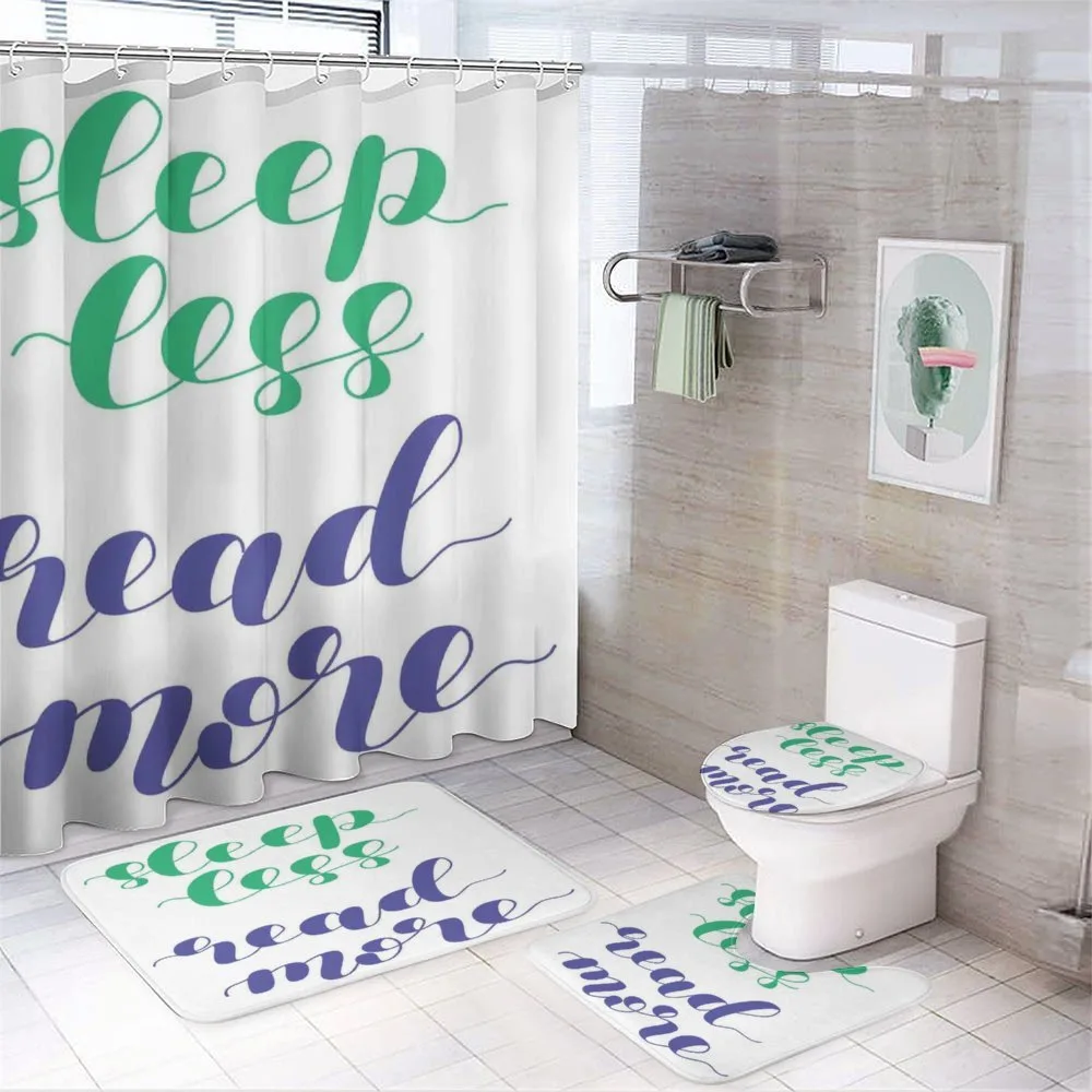 Sleep Less Read More Phrase — 4-Piece Bathroom Set preview