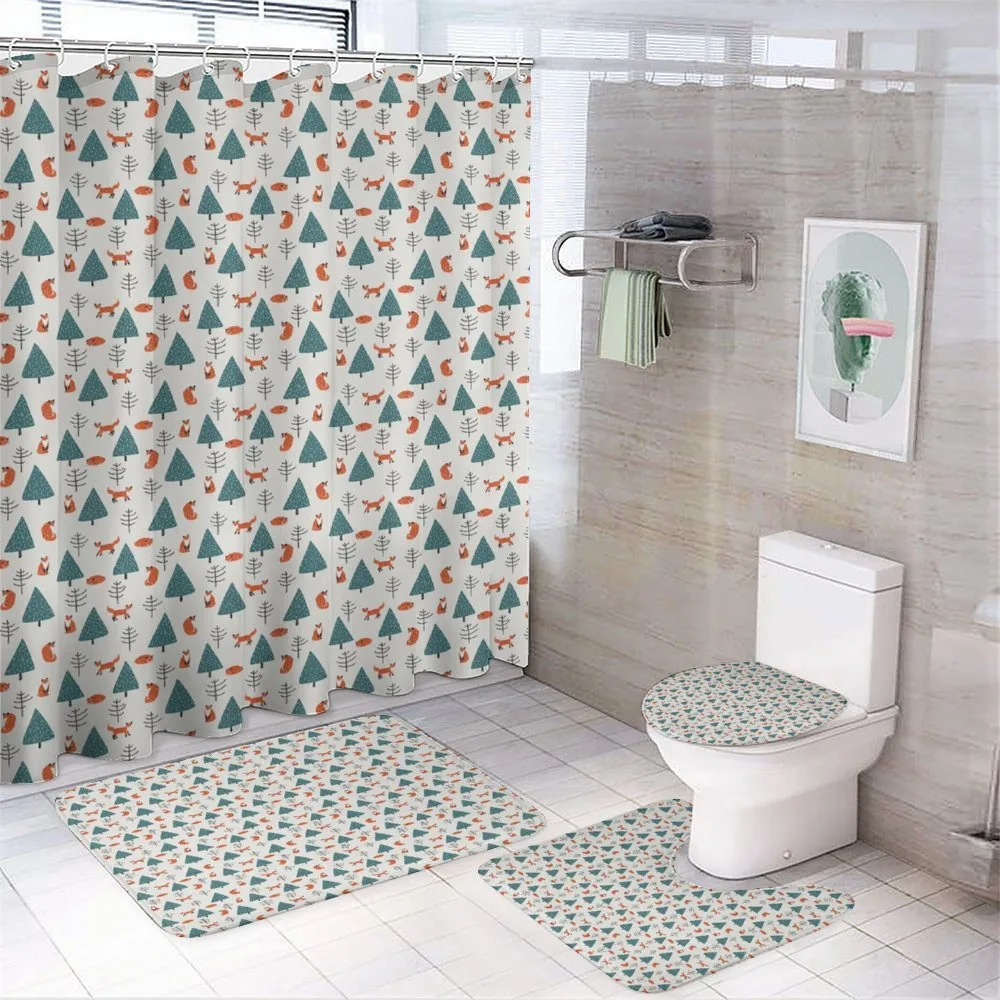Snowy Winter Day in Forest — 4-Piece Bathroom Set preview