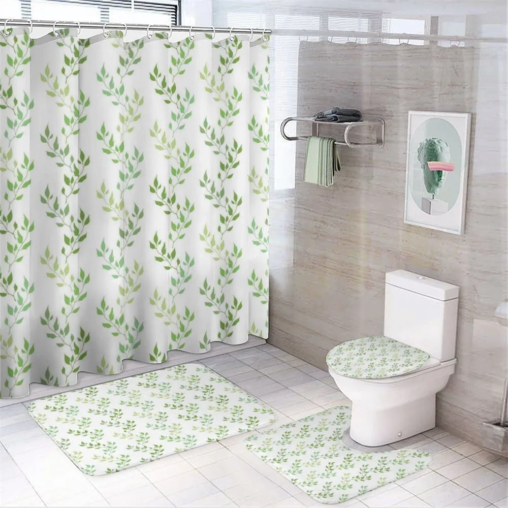 Symmetrical Olive Leaves — 4-Piece Bathroom Set preview