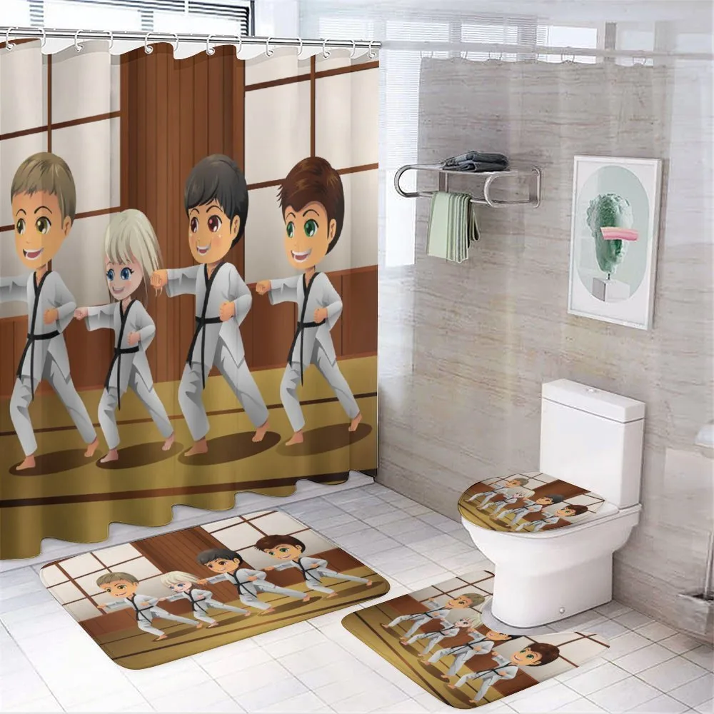 Children Dojo Practice Art — 4-Piece Bathroom Set preview