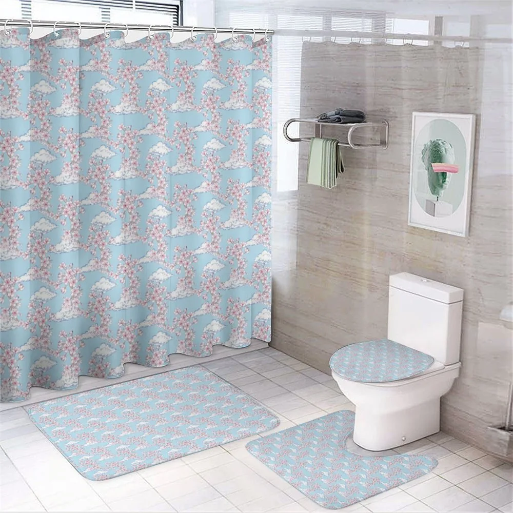 Clouds Flowers — 4-Piece Bathroom Set preview