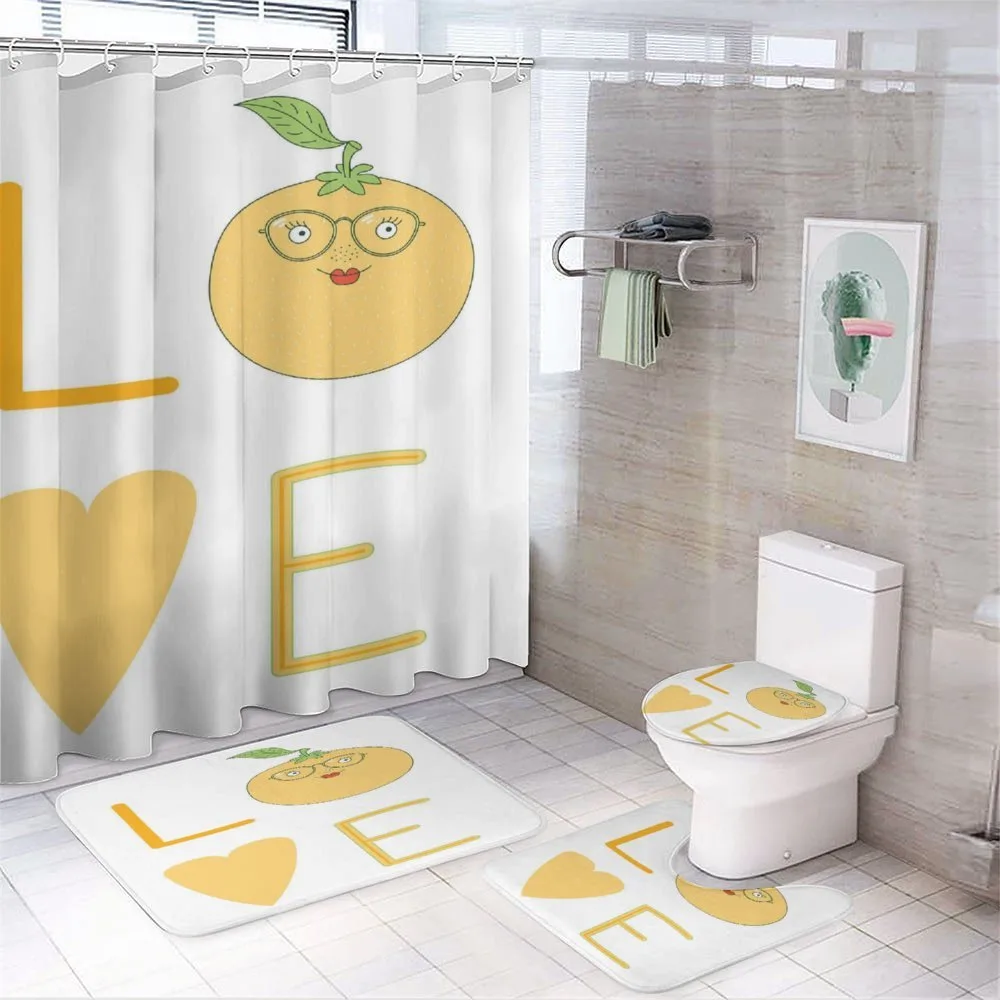Nerdy Orange in Eyeglasses — 4-Piece Bathroom Set preview