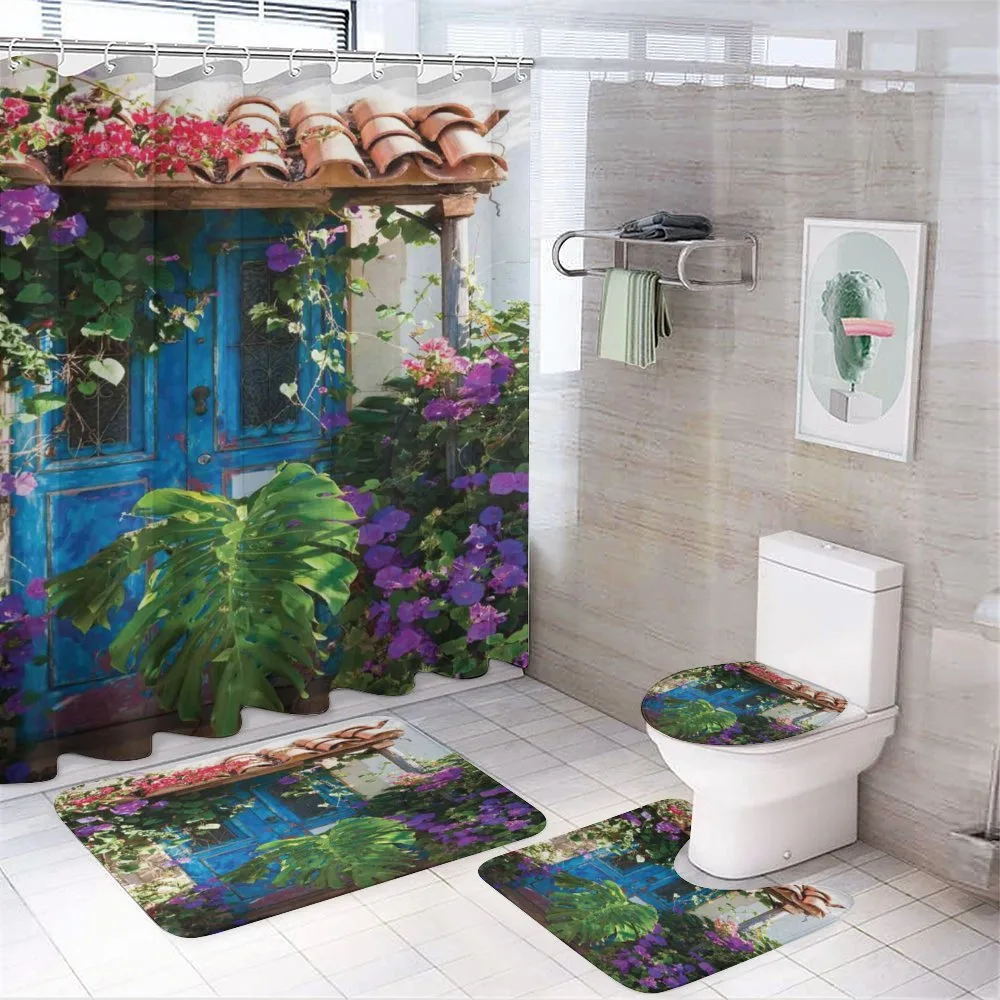 Palm Leaves Scene — 4-Piece Bathroom Set preview