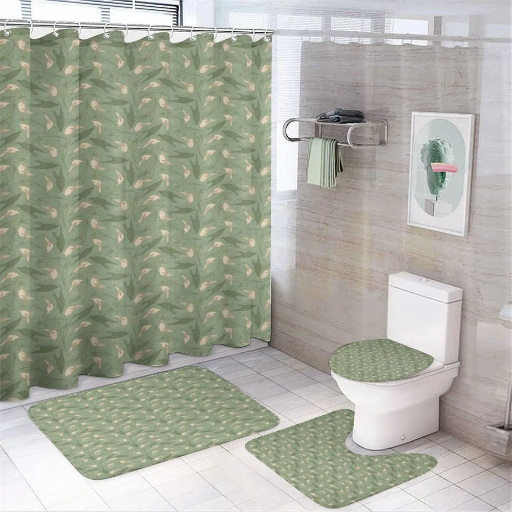 Calla Flowers Green Leaves — 4-Piece Bathroom Set preview