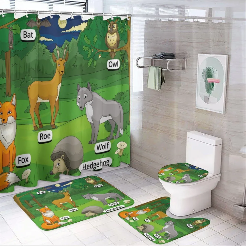 Cartoon Animals — 4-Piece Bathroom Set preview