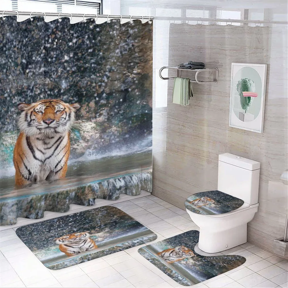 Exotic Wildlife Nature 4-Piece Bathroom Set product video