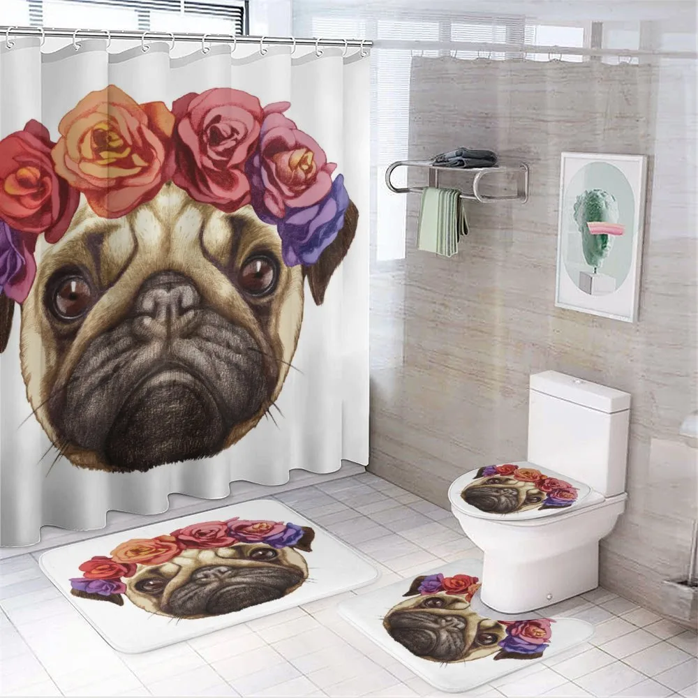 Floral Head Wreath Fun — 4-Piece Bathroom Set preview