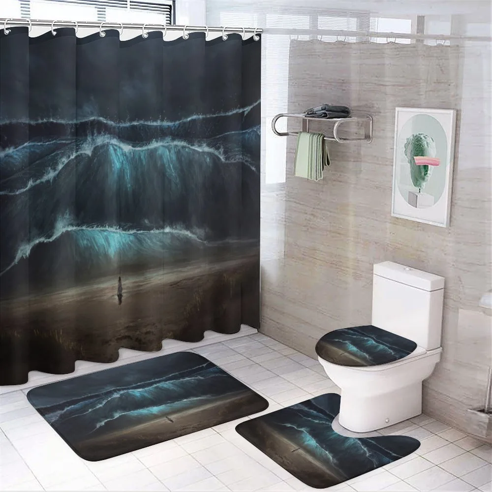 Gothic Wave Alone Woman — 4-Piece Bathroom Set preview