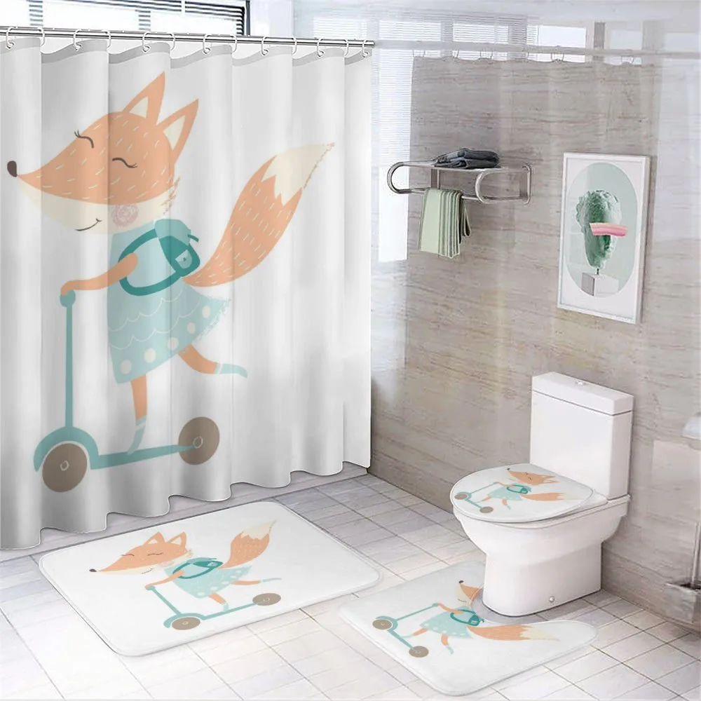 Happy Animal and Bag on Scooter — 4-Piece Bathroom Set preview