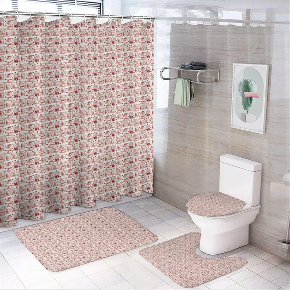 Hot and Iced Cups Beans — 4-Piece Bathroom Set preview