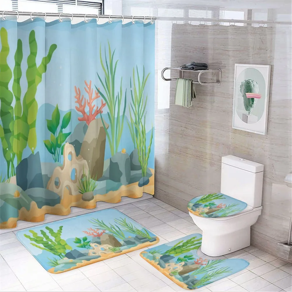 Sea Plants and Rocks 4-Piece Bathroom Set product video