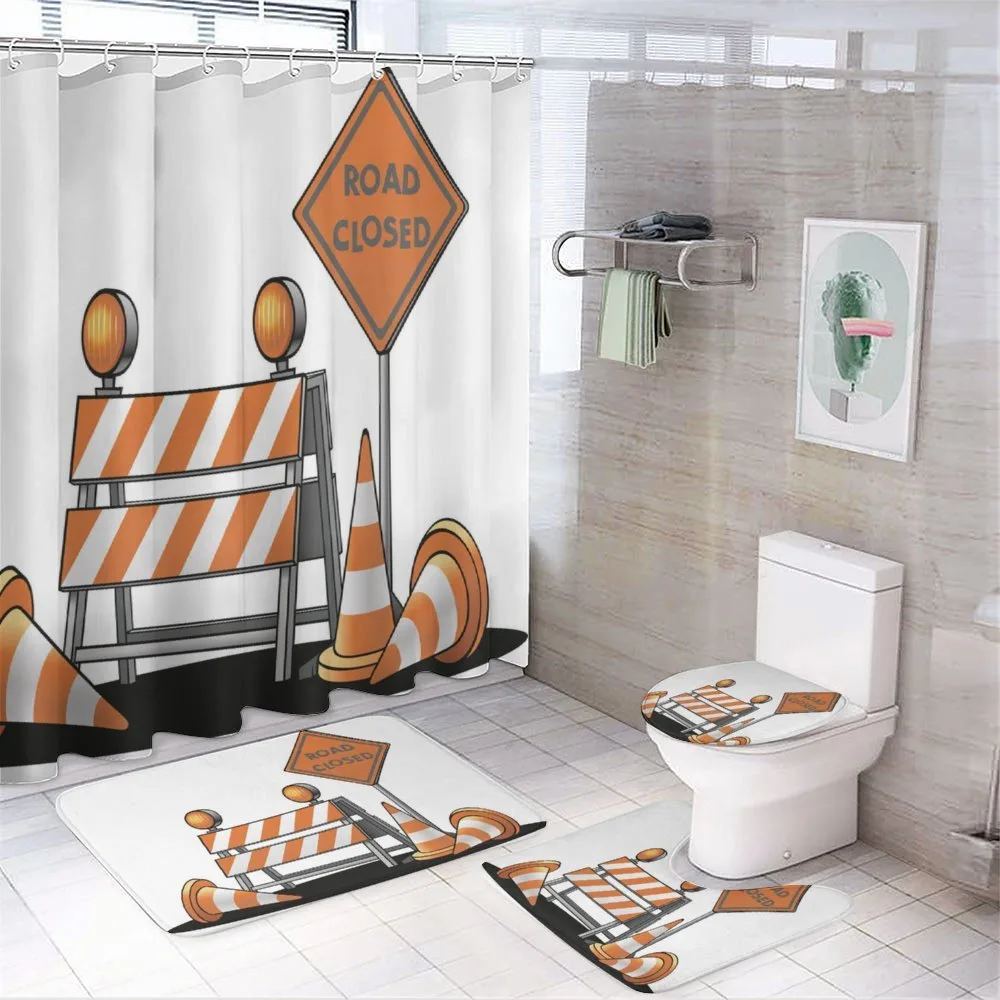 Traffic Warning — 4-Piece Bathroom Set preview