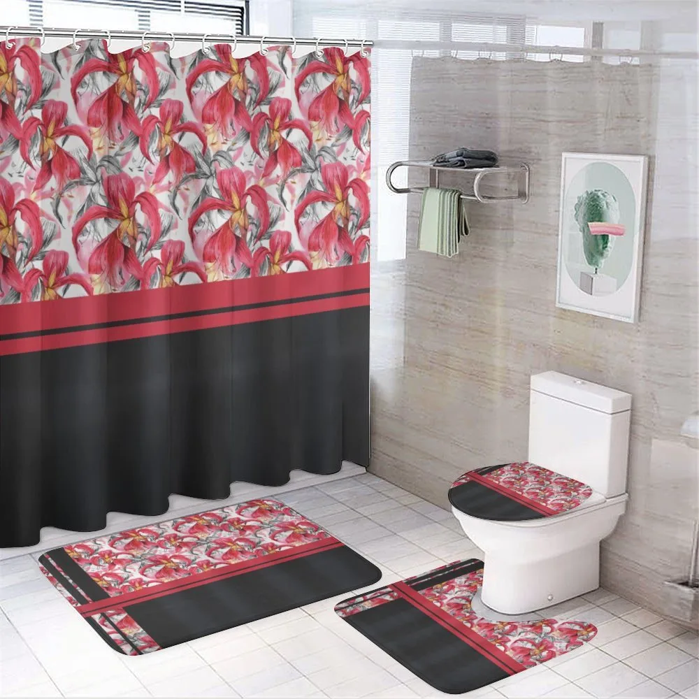 Tropical Petals Bloom Design — 4-Piece Bathroom Set preview