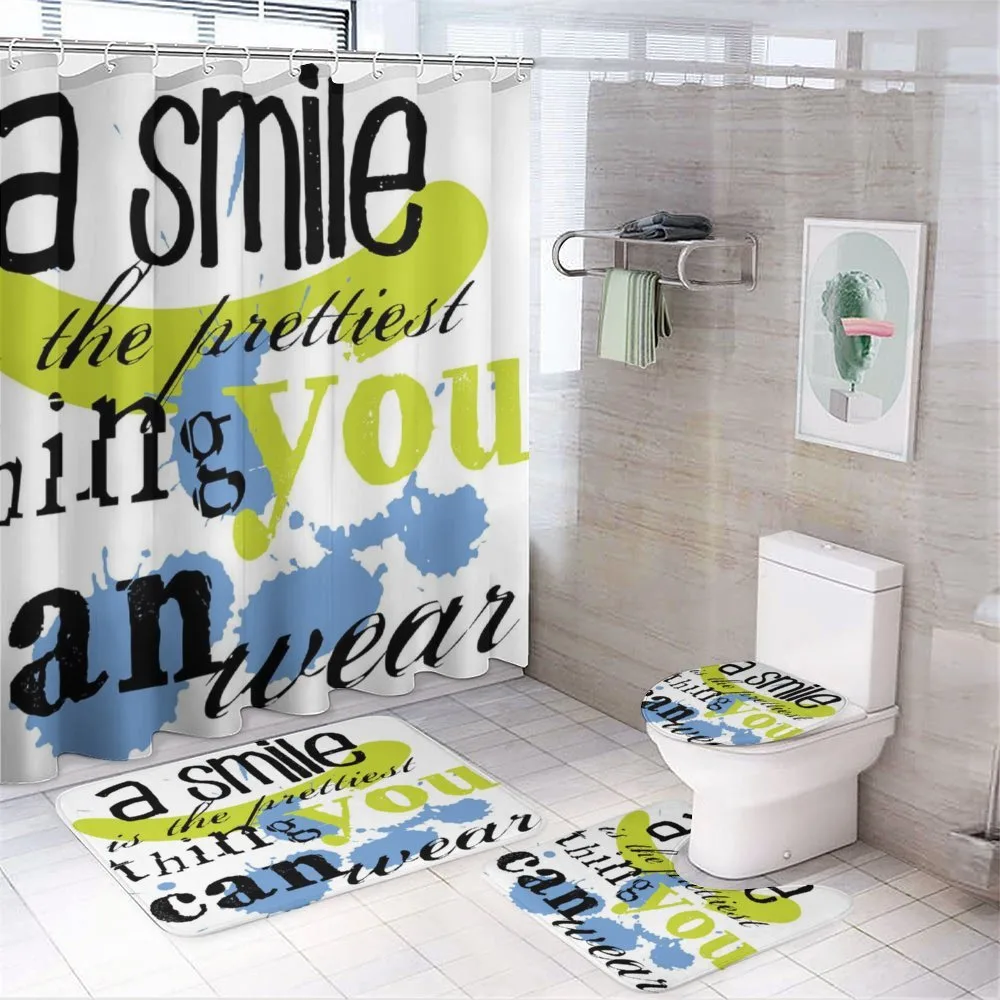 Uplifting Smile Happy Phrase — 4-Piece Bathroom Set preview
