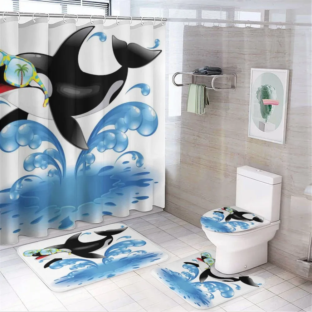 Whale with Sunglasses — 4-Piece Bathroom Set preview