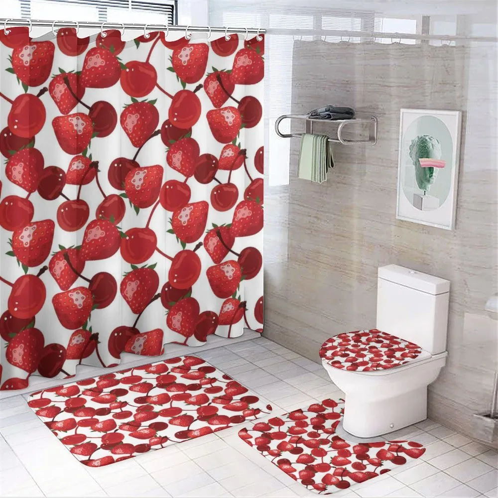 Cherry Picnic Spring Fruits — 4-Piece Bathroom Set preview
