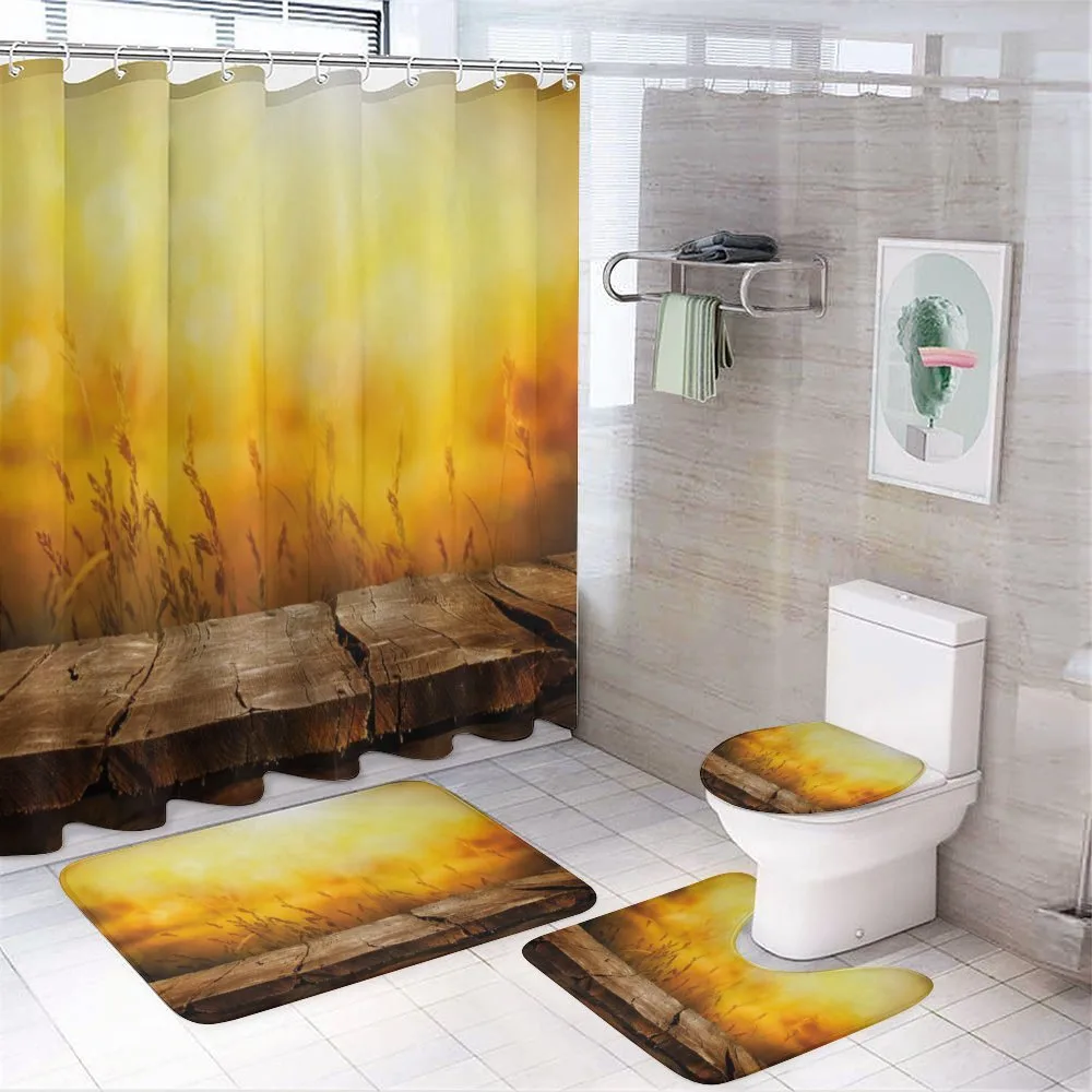 Empty Tabletop and Wheat — 4-Piece Bathroom Set preview