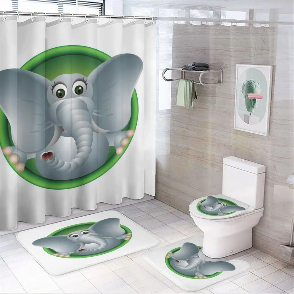 Humorous Elephant Mammal 4-Piece Bathroom Set product video