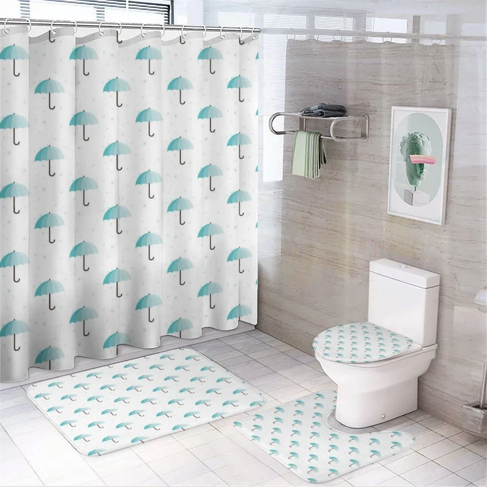 Irregular Rounds Rain Art — 4-Piece Bathroom Set preview