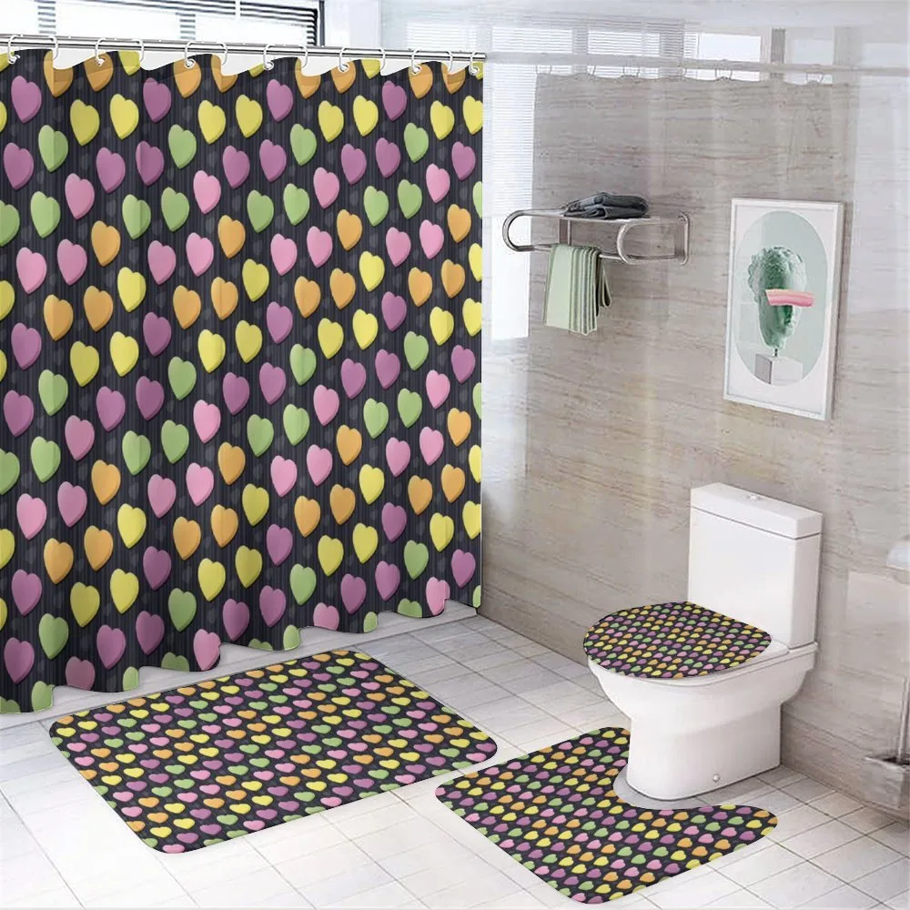 Lively Colors 3D Hearts — 4-Piece Bathroom Set preview