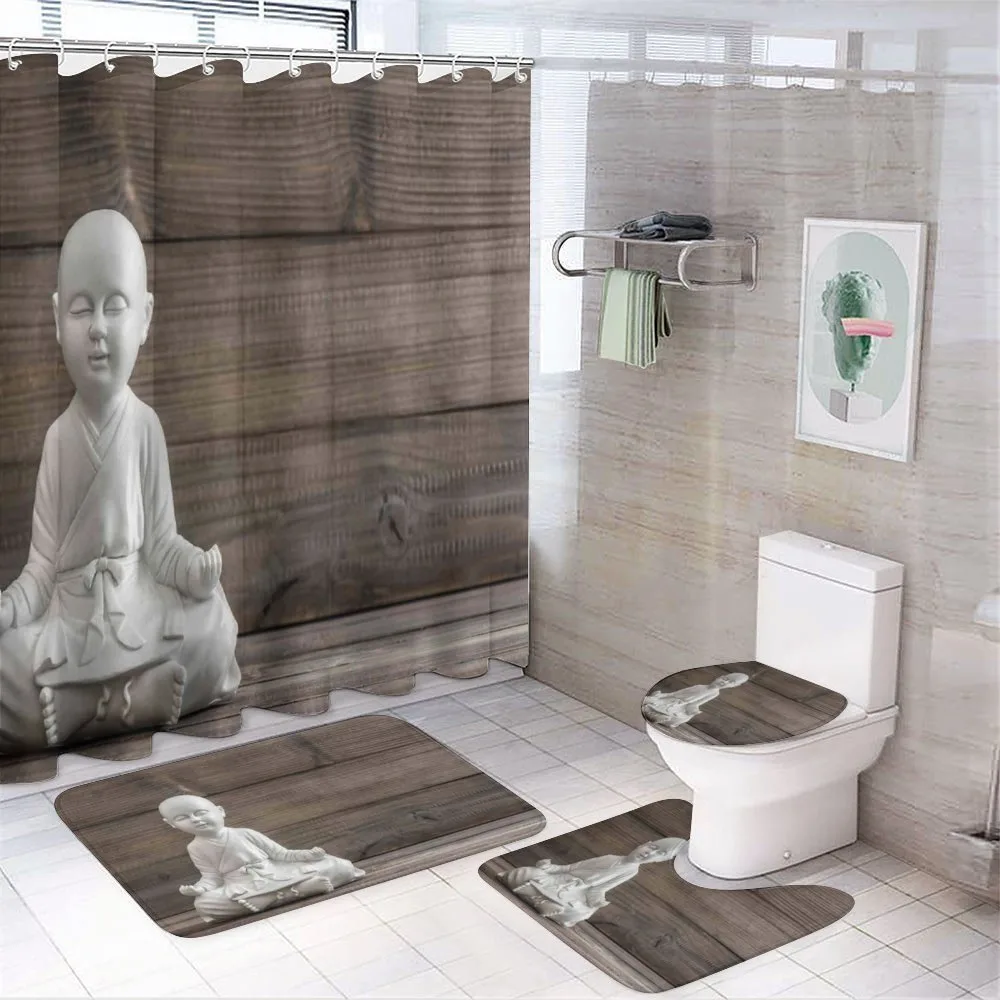 Meditating Asian Baby — 4-Piece Bathroom Set preview